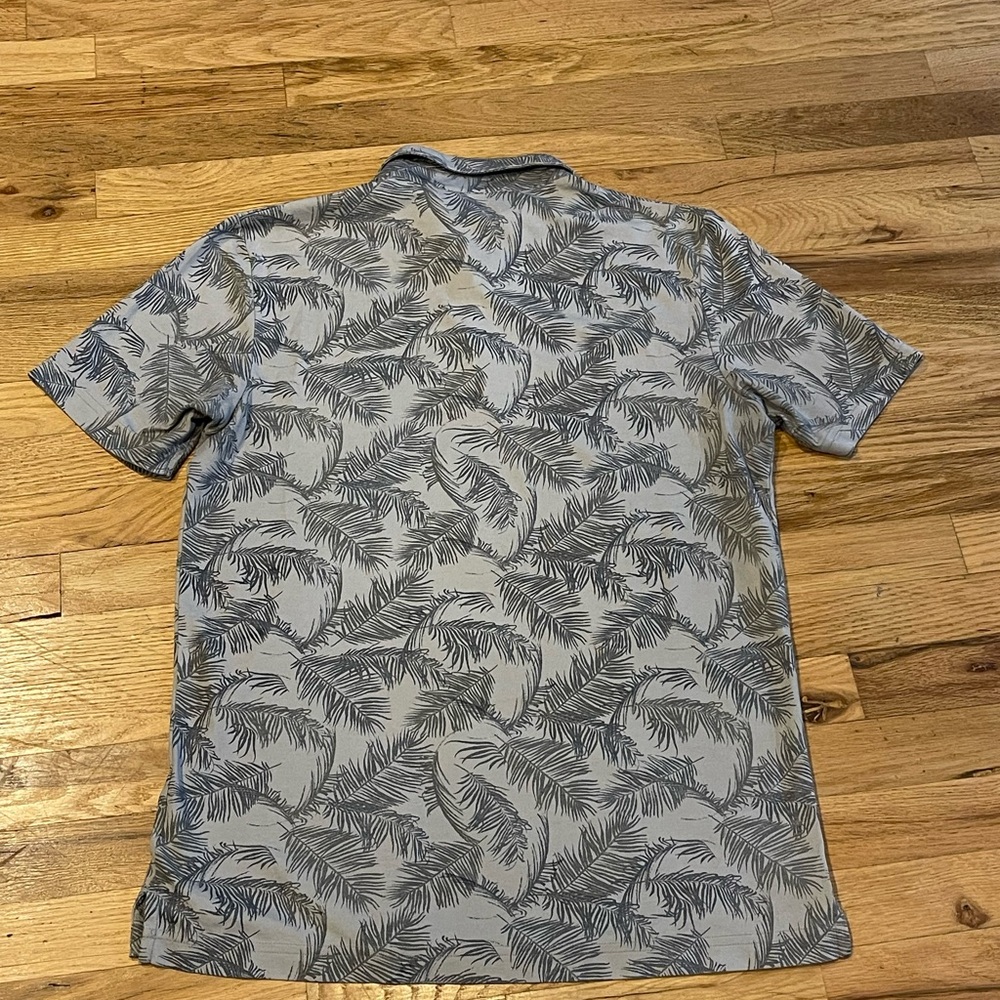Travis Mathew Gray Leaf Print Polo Shirt - Picture 6 of 9